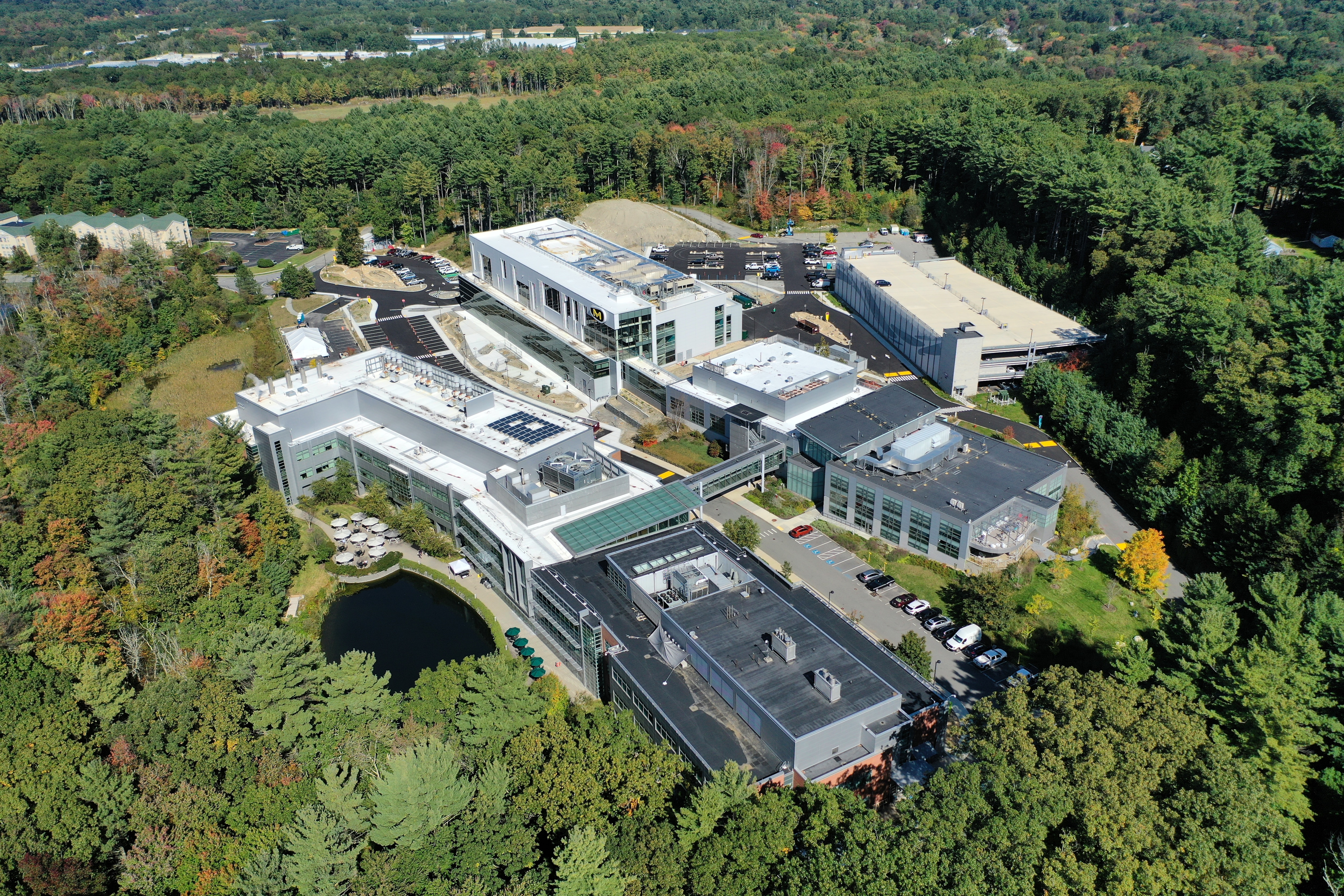 aerial view of the EMD Serono r&d insititute in billerica, ma