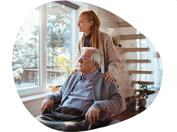 Embracing carers photograph