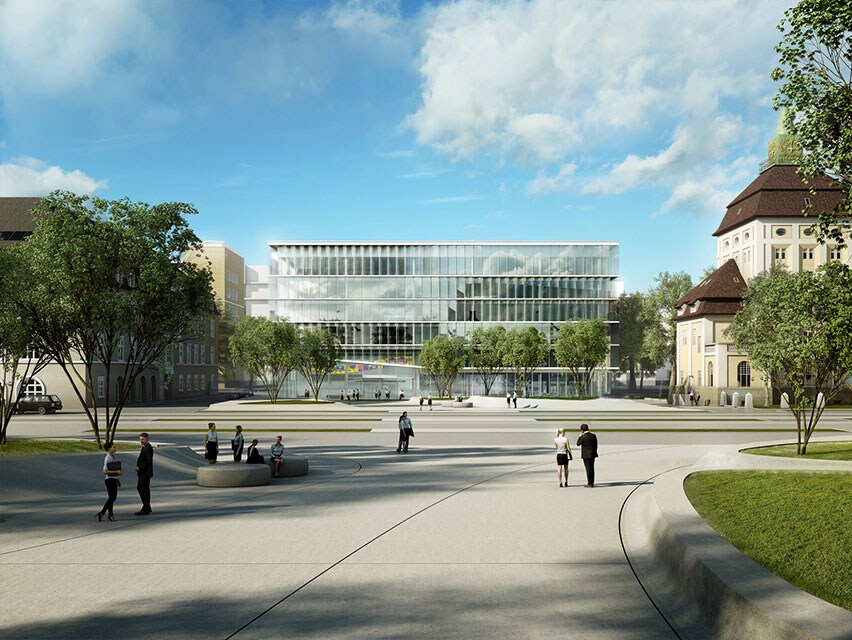 rendering of the company innvoation center in Darmstadt, Germany